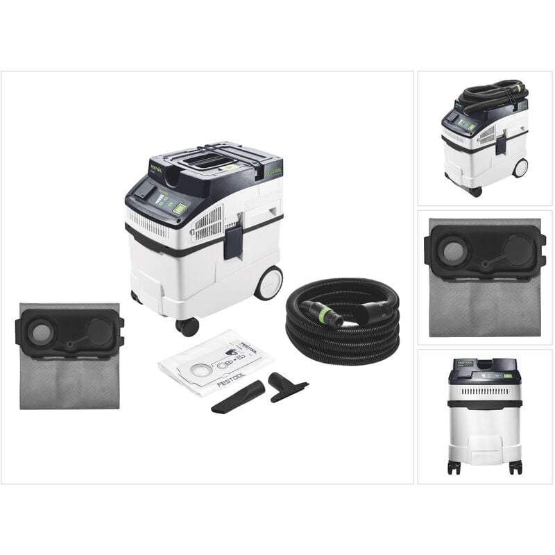 foto del prodotto cleantec ct 25 e aspirapolvere mobile 1200 w 25 l 577498 sacco filtri longlife 577485 festool