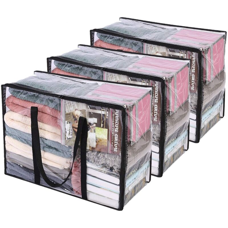 foto del prodotto clear clothes storage bag organizer with reinforced handle, 21.6 x 15.7 x 10, vinyl storage bag for quilt, blanket, bedding, quilt, clear mobile