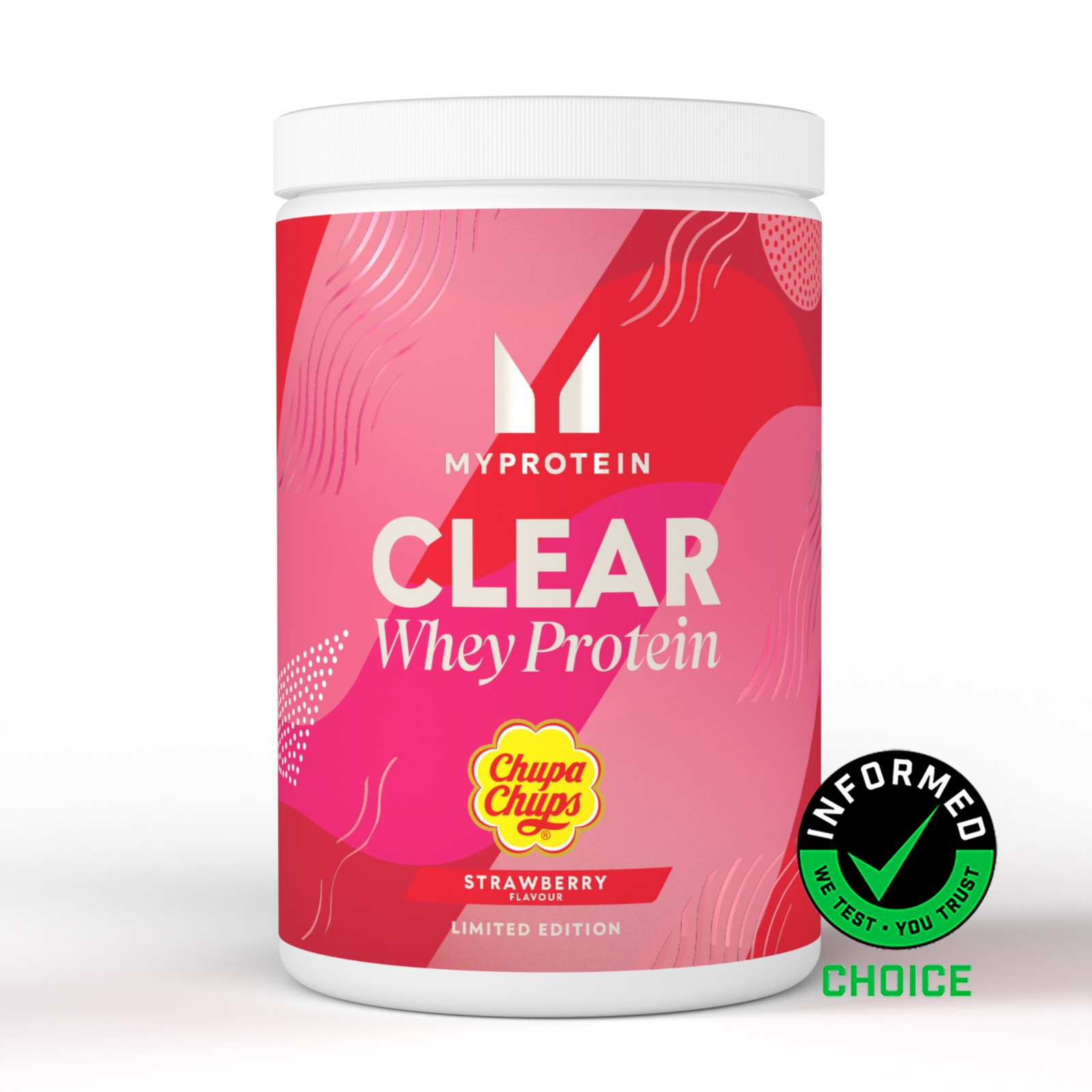 foto del prodotto clear whey isolate - 500g - 20porzioni - chupa chups - fragola