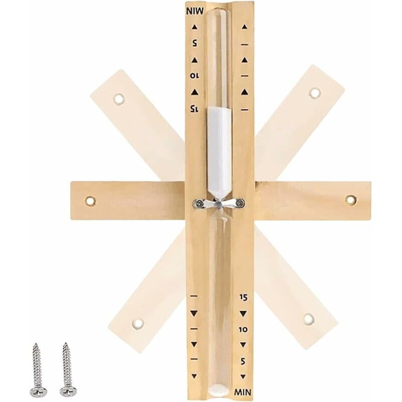 foto del prodotto clessidra per sauna, clessidra per sauna da 15 minuti, accessori per sauna clessidra per sauna spa con 2 viti in acciaio inossidabile, girevole,
