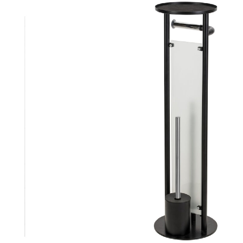 foto del prodotto clever piantana wc multifunzionale nera con inserti cromo codice prod a113002nr aquasanit