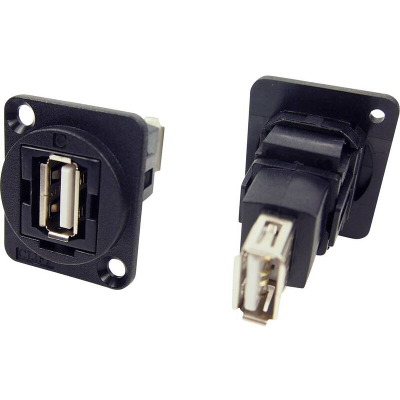 foto del prodotto cliff adattatore da pannello da presa usb 2.0 tipo a a presa usb 2.0 tipo a adattatore incasso cp30208n cp30208n conten