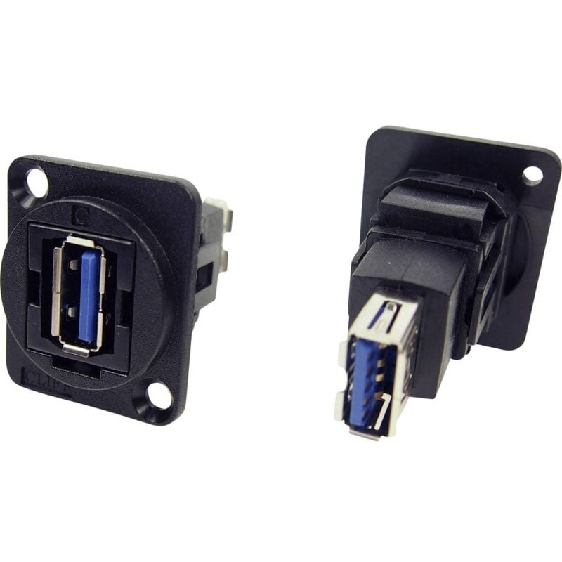 foto del prodotto cliff adattatore da pannello usb 3.0 a presa a usb 3.0 a presa adattatore incasso cp30205n cp30205n contenuto 1 pz.