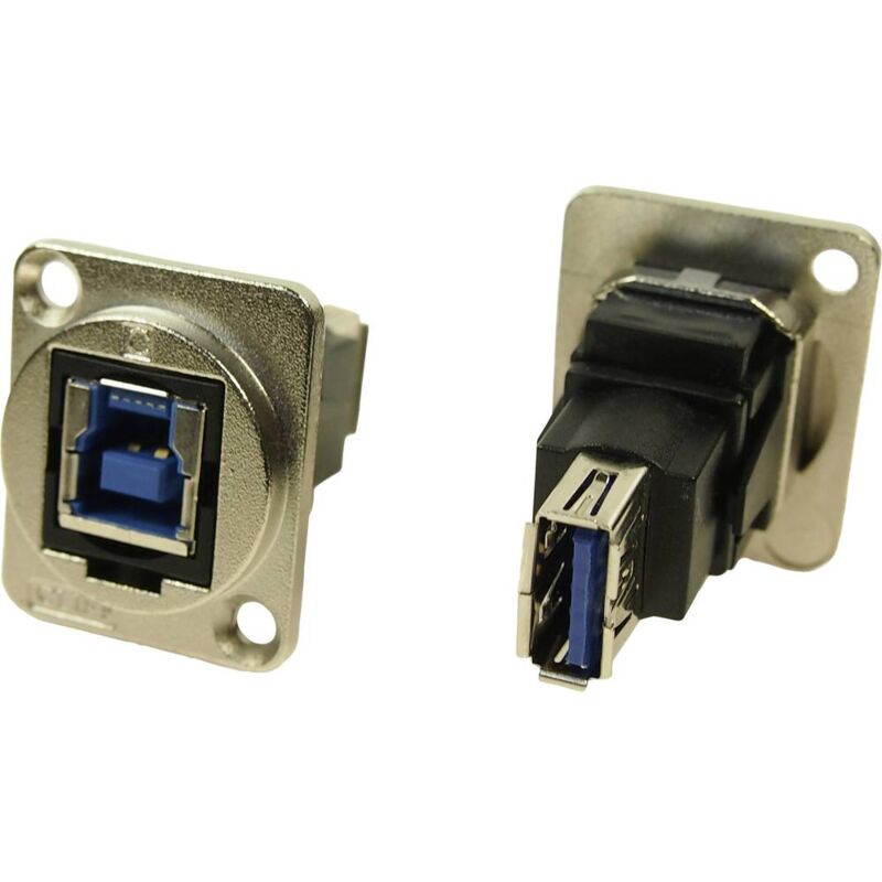 foto del prodotto cliff adattatore da pannello usb b presa 3.0 a usb a presa 3.0 adattatore incasso cp30206nm cp30206nm contenuto 1 pz.