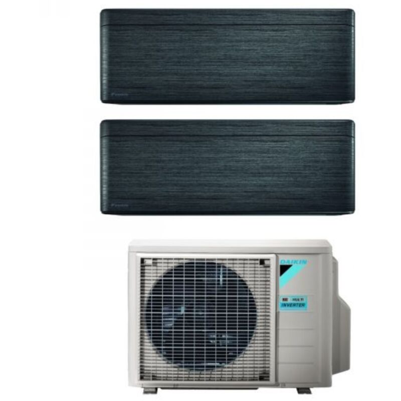 foto del prodotto climatizzatore condizionatore daikin bluevolution dual split inverter serie stylish real blackwood 7 12 con 2mxm50a r 32 wi fi integrato 7000 12000