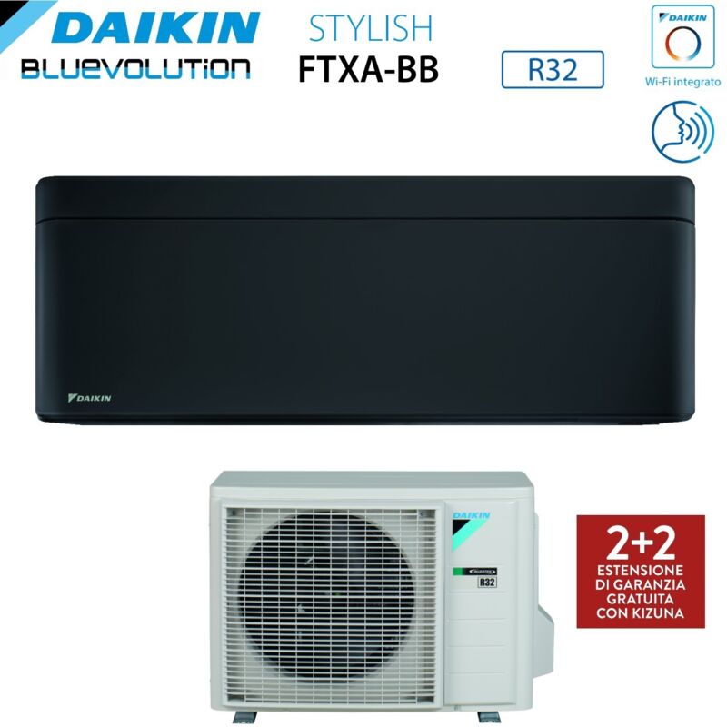 foto del prodotto climatizzatore condizionatore daikin bluevolution inverter serie stylish total black 15000 btu ftxa42bb r 32 wi fi integrato classe a colore nero