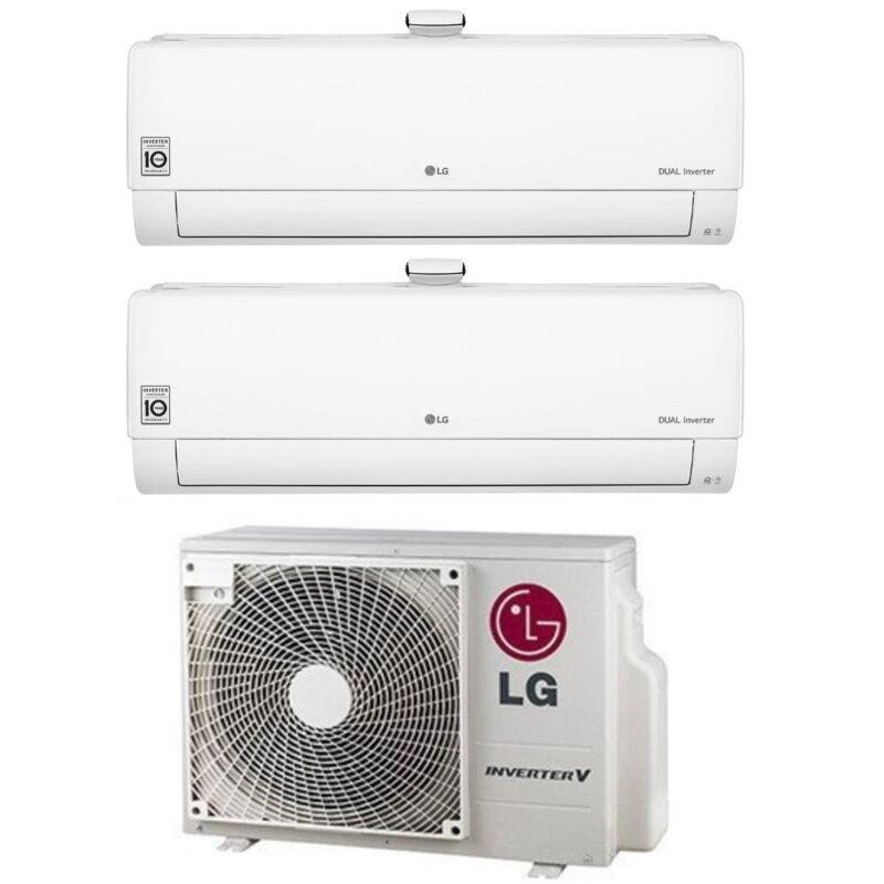 foto del prodotto climatizzatore condizionatore lg dual split inverter serie atmosfera 9 9 con mu2r15 r 32 wi fi integrato 9000 9000 btu