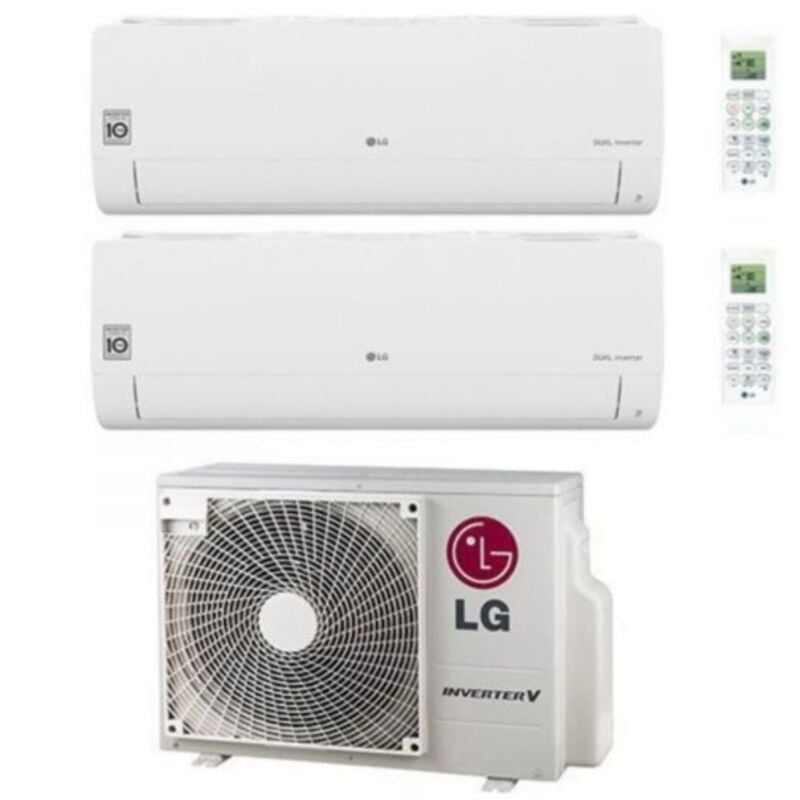 foto del prodotto climatizzatore condizionatore lg dual split inverter serie libero smart 7 12 con mu2r15 r 32 wi fi integrato 7000 12000