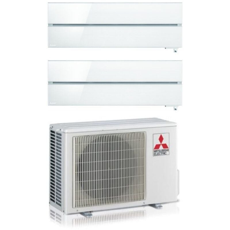 foto del prodotto climatizzatore condizionatore mitsubishi electric dual split inverter serie kirigamine style msz ln 9 12 con mxz 2f42vf pearl white r 32 wi fi
