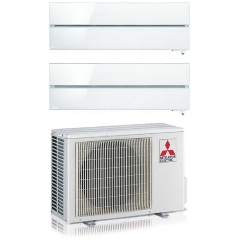 foto del prodotto climatizzatore condizionatore mitsubishi electric dual split inverter serie kirigamine style msz ln 9 12 con mxz 2f53vf pearl white r 32 wi fi