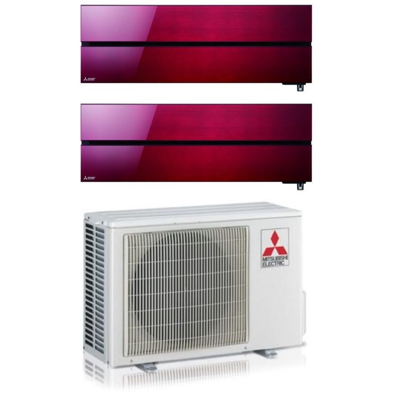 foto del prodotto climatizzatore condizionatore mitsubishi electric dual split inverter serie kirigamine style msz-ln 9 9 con mxz-2f42vf ruby red r-32 wi-fi integrato