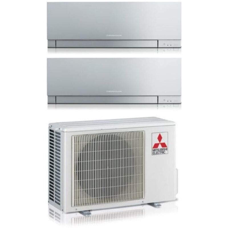 foto del prodotto climatizzatore condizionatore mitsubishi electric dual split inverter serie kirigamine zen silver msz ef 9 12 con mxz 2f42vf r 32 wi fi integrato