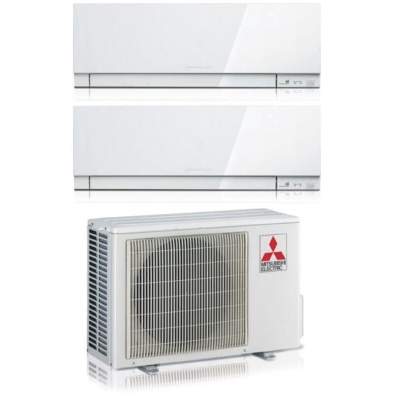 foto del prodotto climatizzatore condizionatore mitsubishi electric dual split inverter serie kirigamine zen white msz ef 18 18 con mxz 3f54vf r 32 wi fi integrato