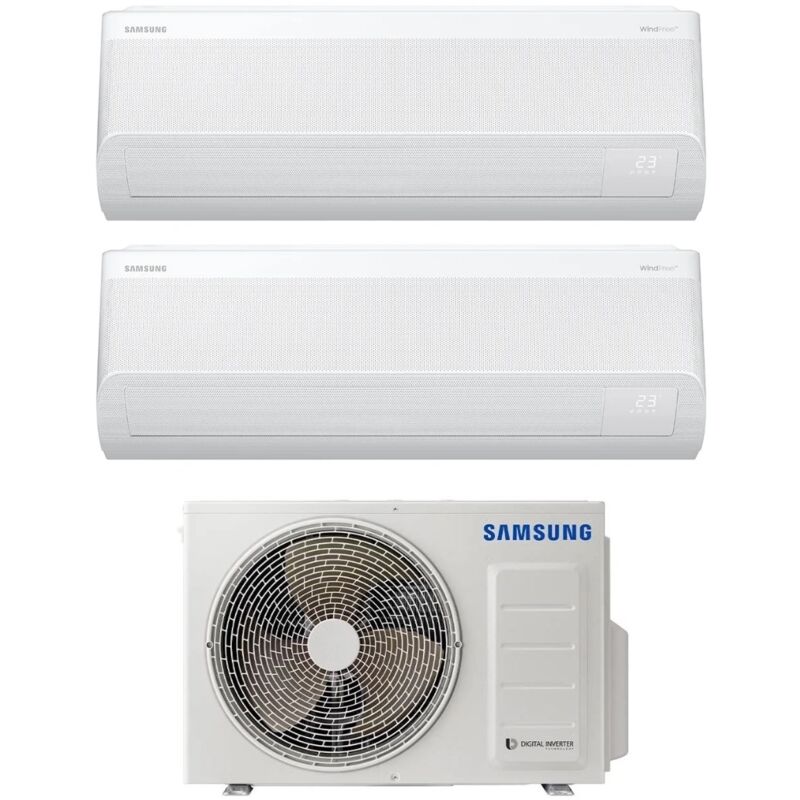 foto del prodotto climatizzatore condizionatore samsung dual split inverter serie windfree avant s2 9 18 con aj052txj2kg r 32 wi fi integrato 9000 18000