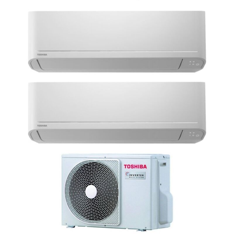 foto del prodotto climatizzatore condizionatore toshiba dual split inverter serie seiya 7 13 con ras 2m14u2avg e r 32 wi fi optional 7000 13000 novit 