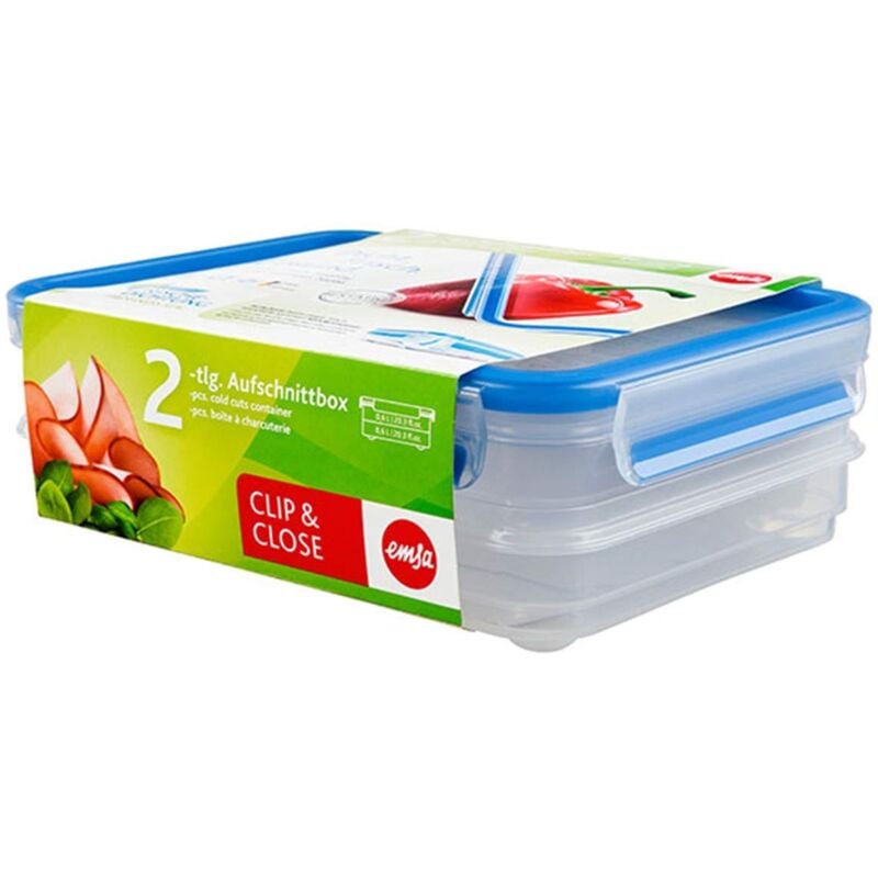 foto del prodotto clip close contenitore per affettati, rettangolare, plastica, trasparente, 22.5x16.3x7.4 cm emsa