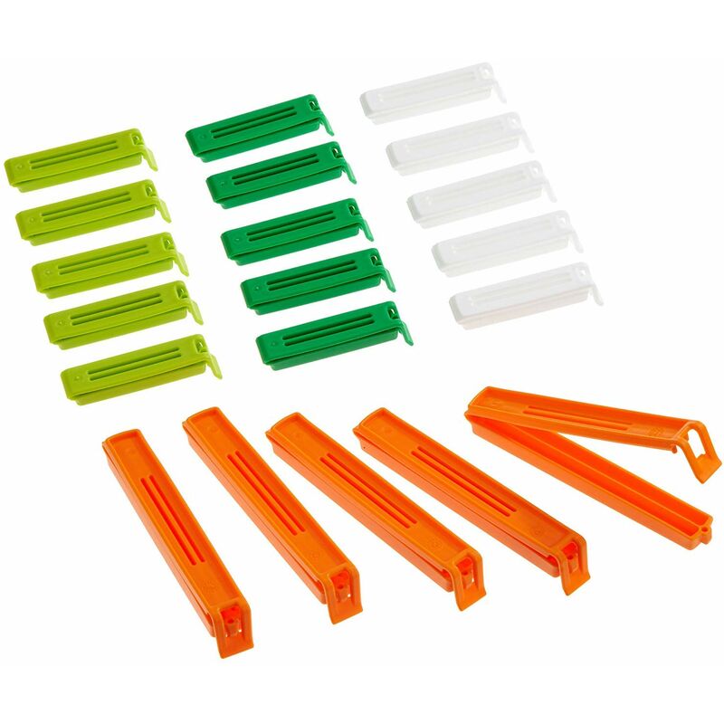 foto del prodotto clip per sacchetti per la conservazione degli alimenti, in plastica, misure assortite, 14 cm 5,5 e 24 cm 9,5 , set da 20 kitchencraft