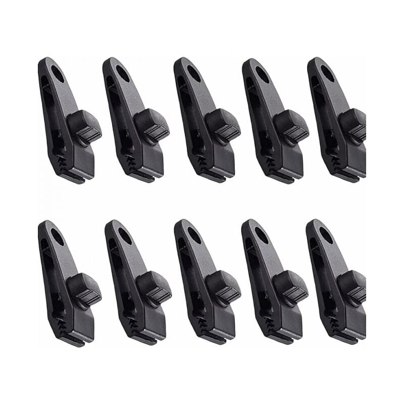 foto del prodotto clip per telone 10 pezzi clip per tenda morsetto per tende da sole nero gancio clip per tettuccio
