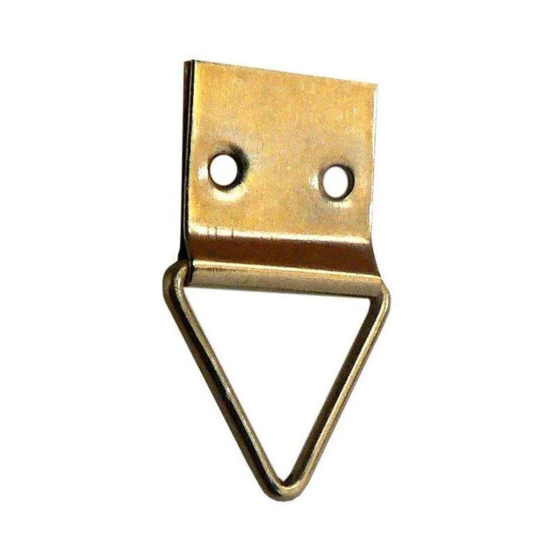 foto del prodotto clip triangolare per telaio, acciaio ottonato, h.28 mm, l.16 mm, 8 pezzi.