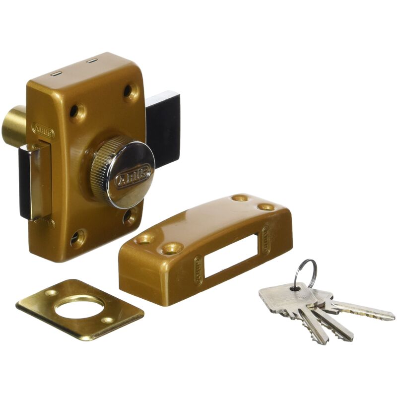 foto del prodotto clk cb 40 b c serratura classica a cilindro con pulsante, 40 mm, colore bronzo abus
