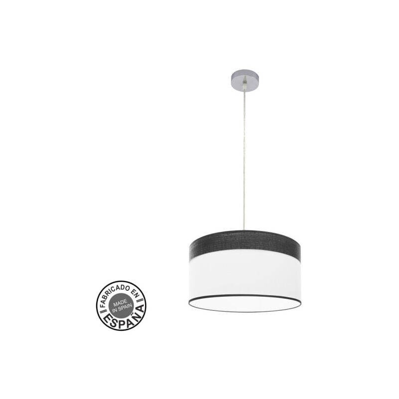 foto del prodotto cloe ciondolo 1xe27 cromo bianco nero legno regx40x40 cm