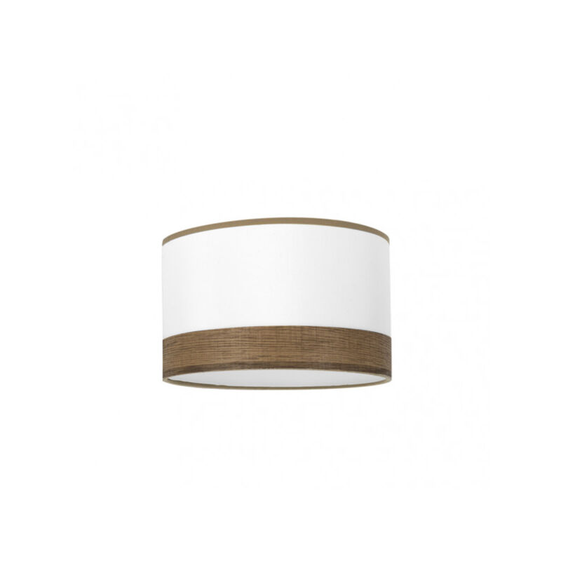 foto del prodotto cloe e27 paralume bianco legno scuro 40dx40dx20h