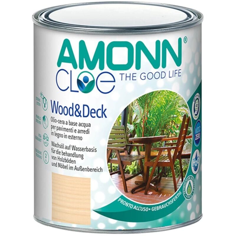 foto del prodotto cloe wooddeck olio-cera per pavimenti/arredi in legno t90 ambra 0.75 lt