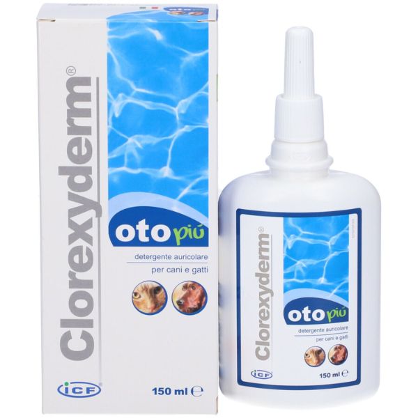 foto del prodotto clorexyderm oto pi icf detergente auricolare per cani e gatti 150ml 1 ordine scegli lo sconto bzr5 bzr20 200 punti fedelt detergenti per gatti