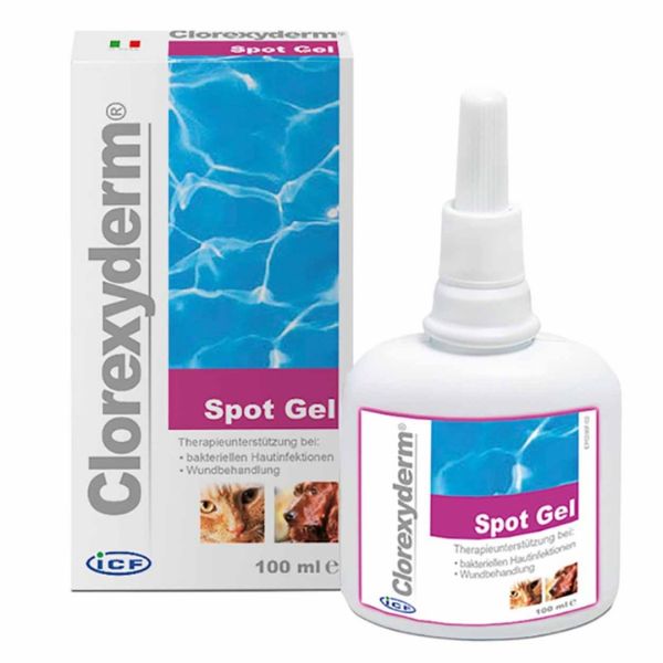 foto del prodotto clorexyderm spot gel icf idratante dermatologico per cani e gatti 100 ml 1 ordine scegli lo sconto bzr5 bzr20 200 punti fedelt 