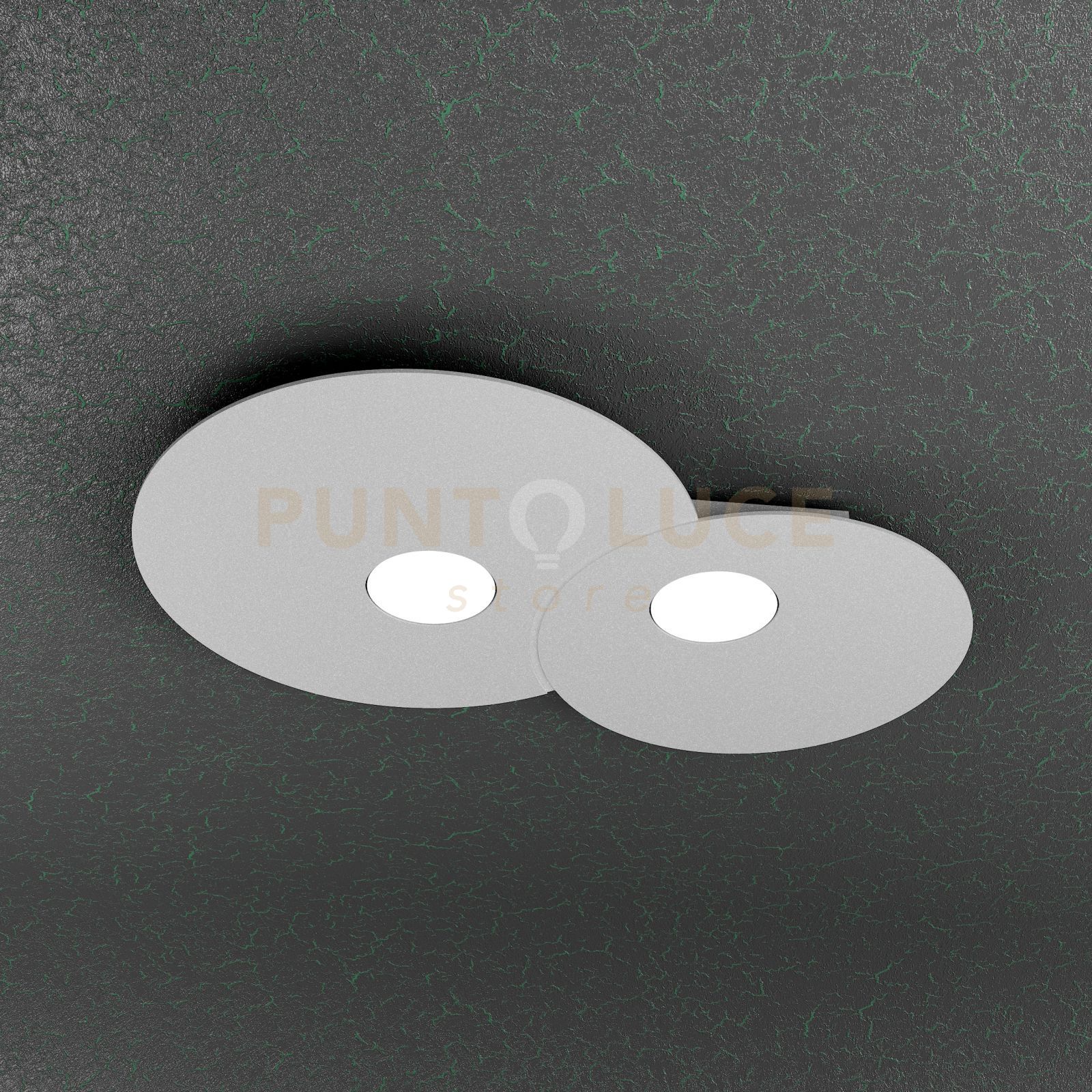 foto del prodotto cloud plafoniera 2 luci grigio 1128 pl2 r gr