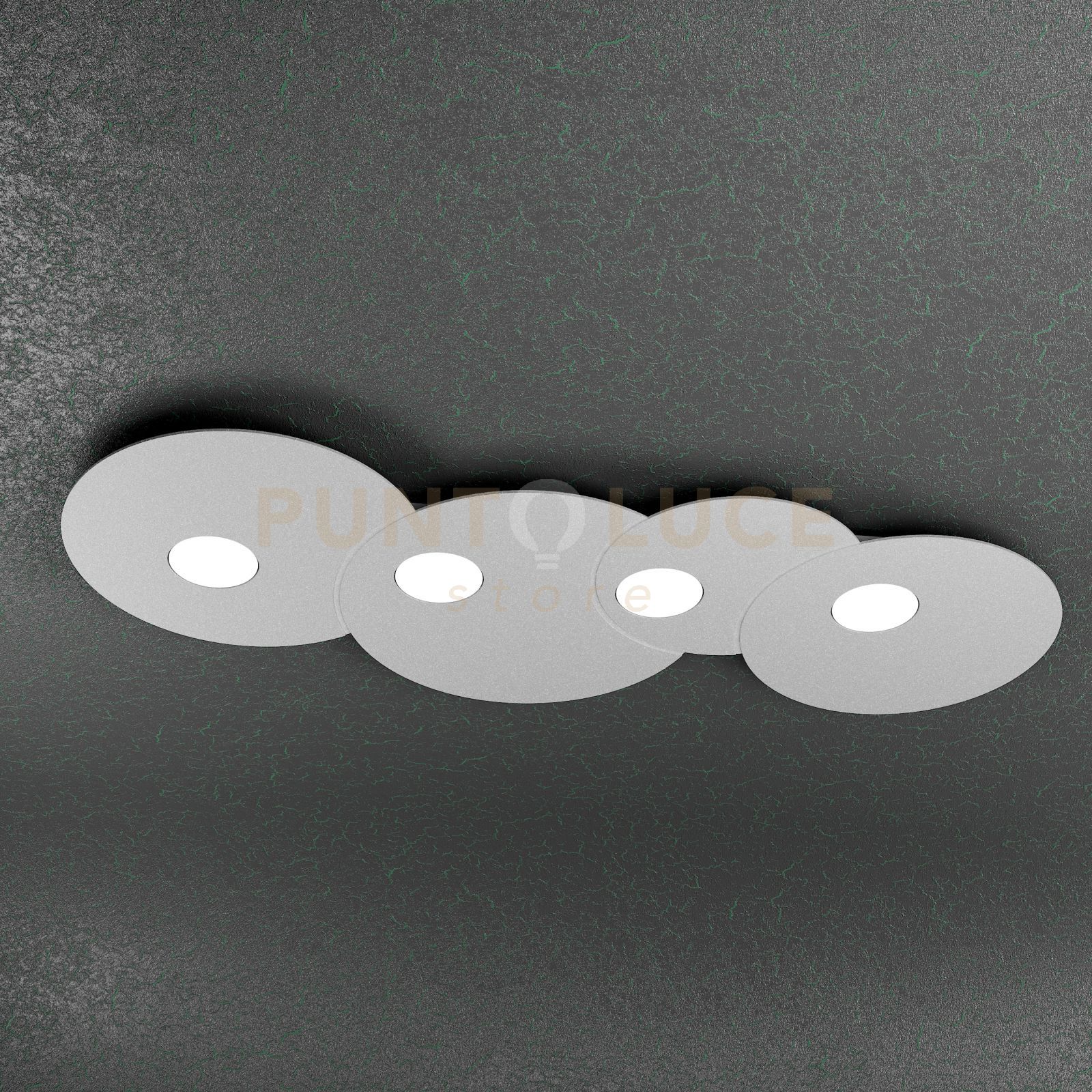 foto del prodotto cloud plafoniera 4 luci rettangolare grigio 1128 pl4 r gr