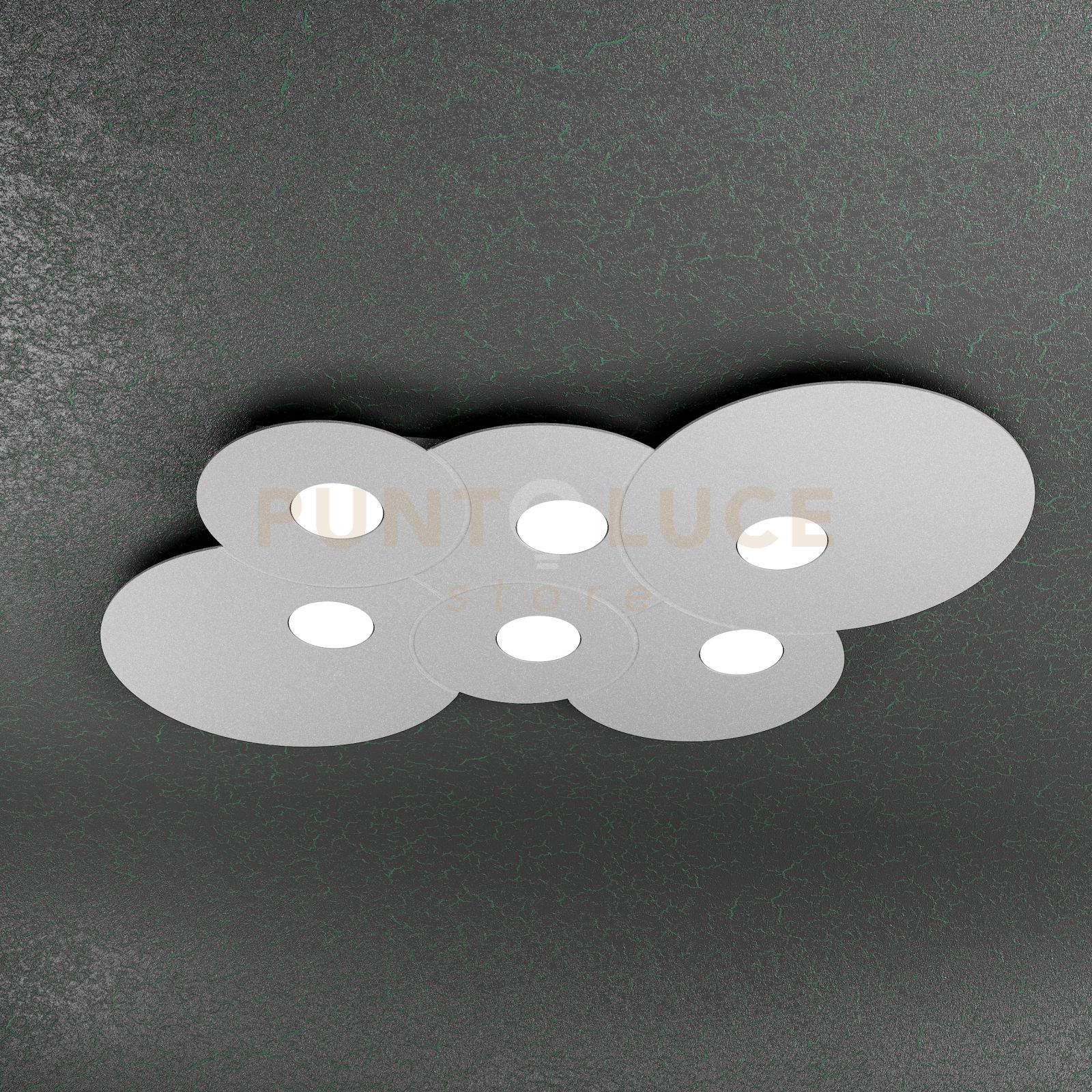 foto del prodotto cloud plafoniera 6 luci grigio 1128 pl6 r gr