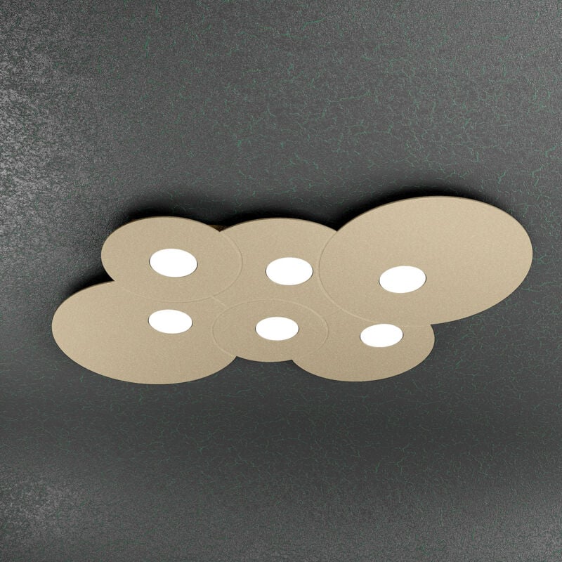 foto del prodotto cloud plafoniera 6 luci sabbia 1128 pl6 r sa