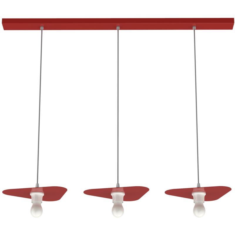foto del prodotto cloud sospensione, 3xe27, max 42w, metallo, rosso lucido, 25x20cm - lumicom