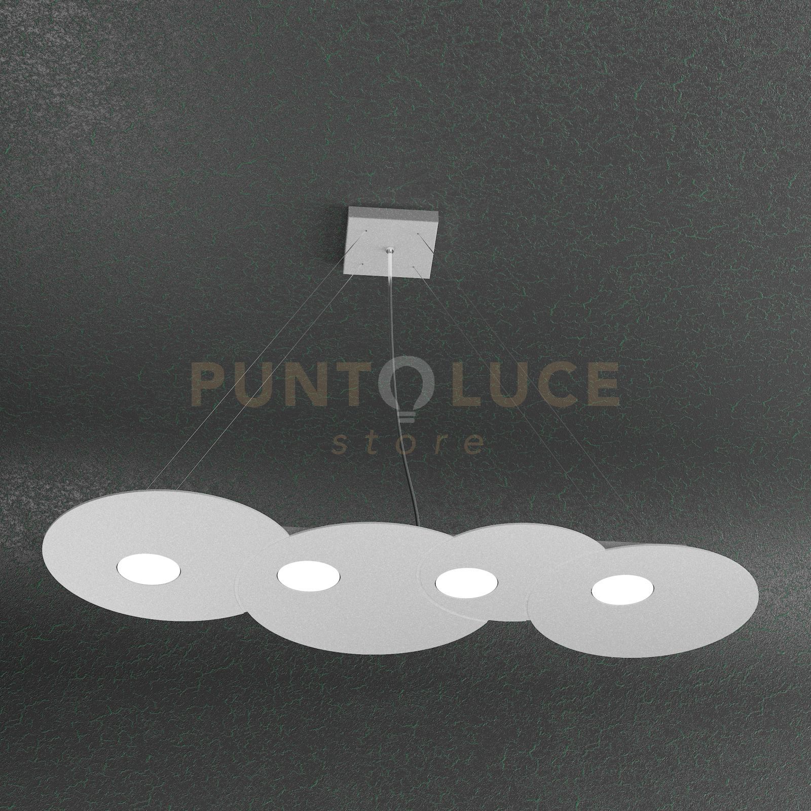 foto del prodotto cloud sospensione 4 luci rettangolare grigio 1128 s4 r gr