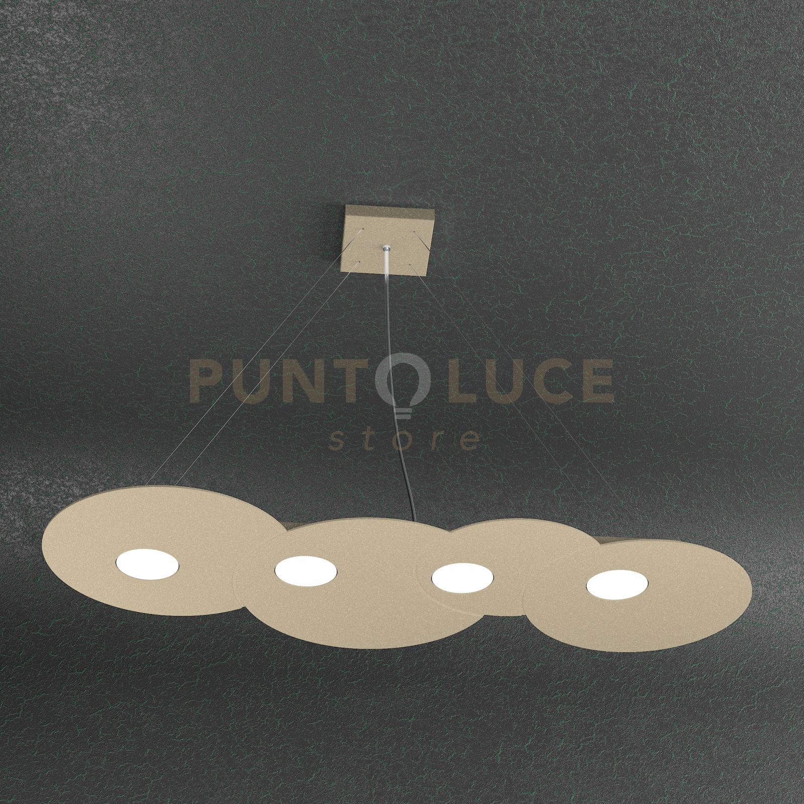 foto del prodotto cloud sospensione 4 luci rettangolare sabbia 1128 s4 r sa