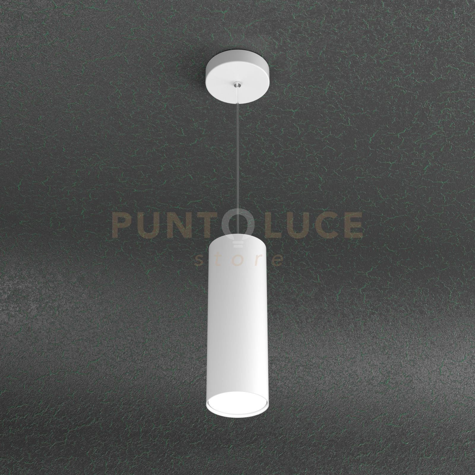 foto del prodotto cloud sospensione tubo h.25 1 luce bianco 1128-s25-bi