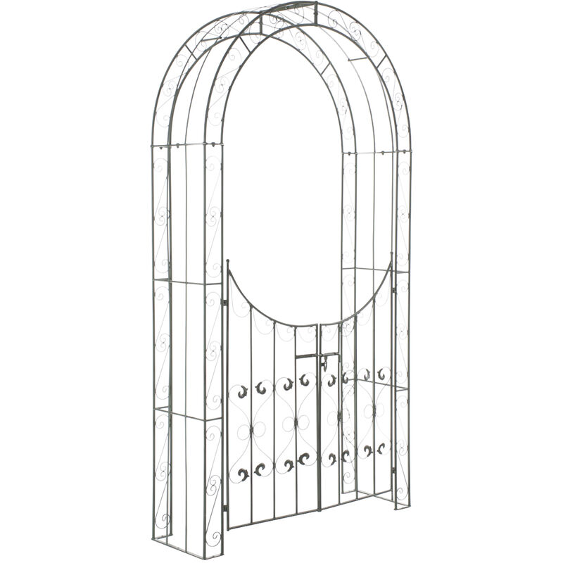 foto del prodotto clp - arco da giardino sina con porta verde antico