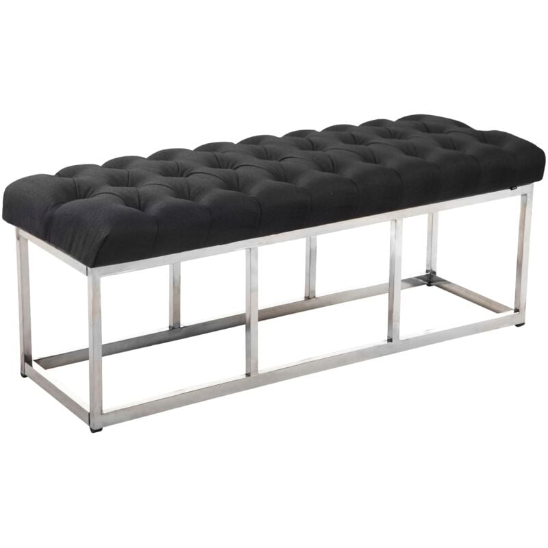 foto del prodotto clp panca amun in tessuto e acciaio inox grigio scuro 120 cm
