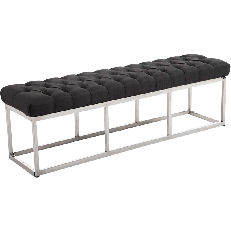 foto del prodotto clp panca amun in tessuto e acciaio inox grigio scuro 150 cm