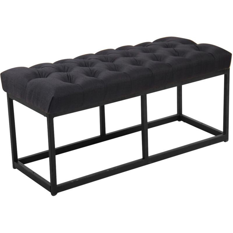 foto del prodotto clp panca design amun in metallo nero opaco e tessuto nero 100 cm