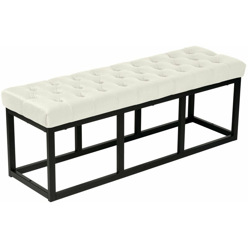 foto del prodotto clp panca polson velluto nero crema 120 cm
