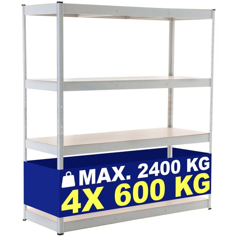foto del prodotto clp scaffalatura per carichi pesanti 160x60x180 cm bianco