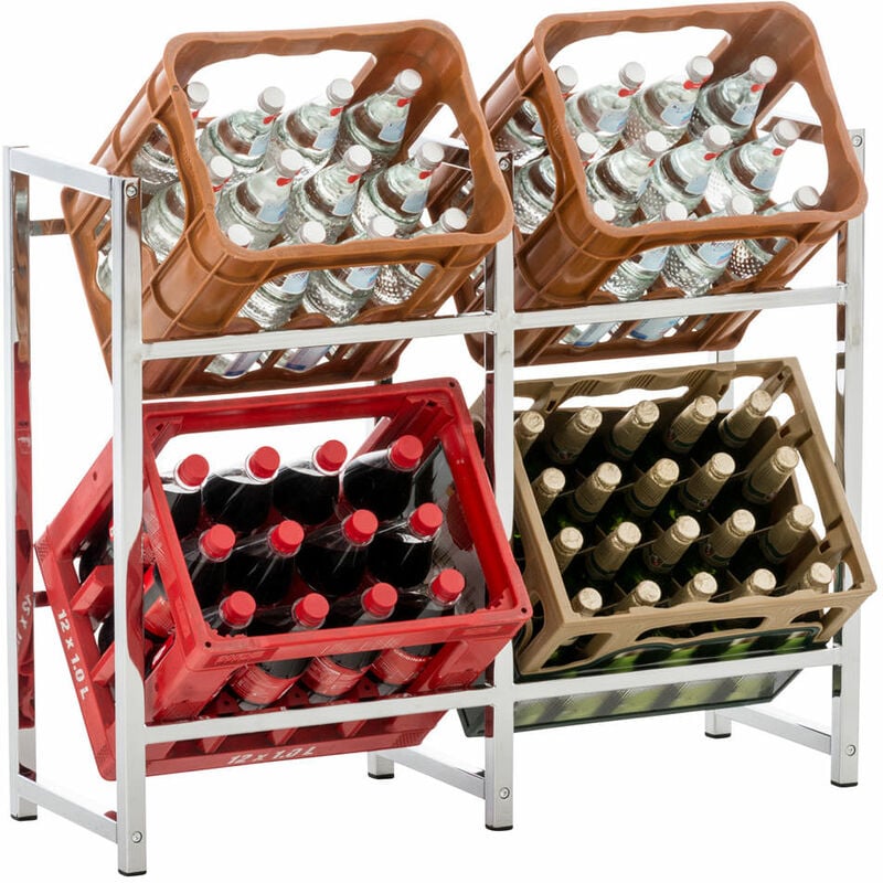 foto del prodotto clp scaffale porta casse di bibite lennert per 4 casse cromato