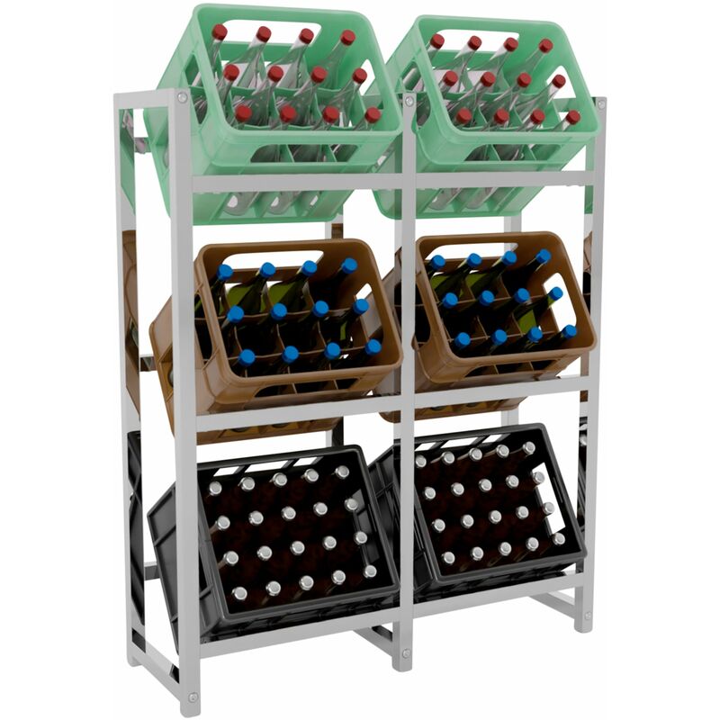 foto del prodotto clp scaffale porta casse di bibite stack cromato 116x91x31 cm