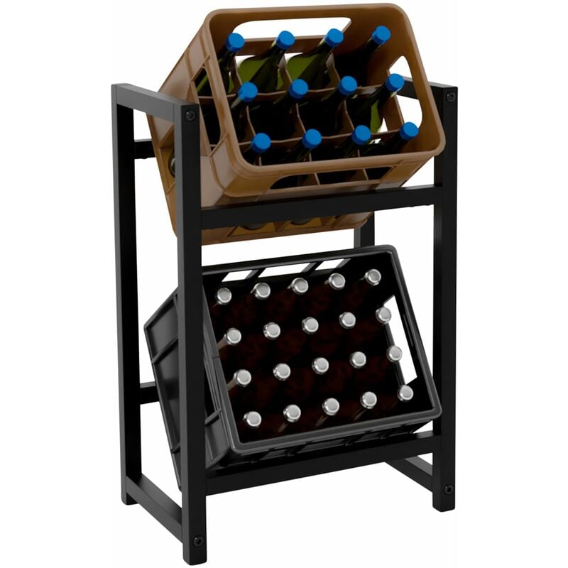 foto del prodotto clp scaffale porta casse di bibite stack nero 75x47x31 cm