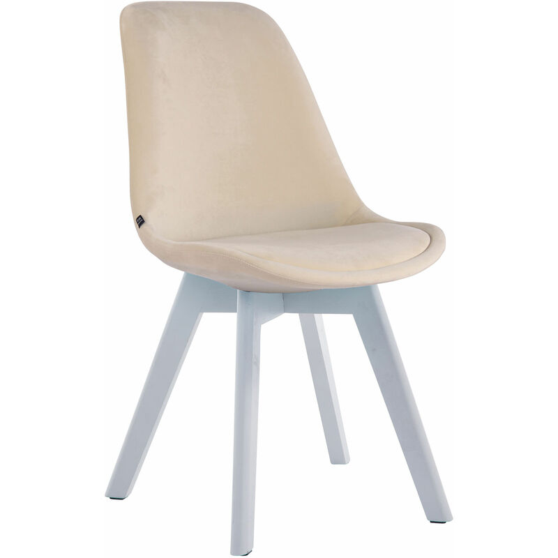 foto del prodotto clp sedia borneo in velluto crema bianco