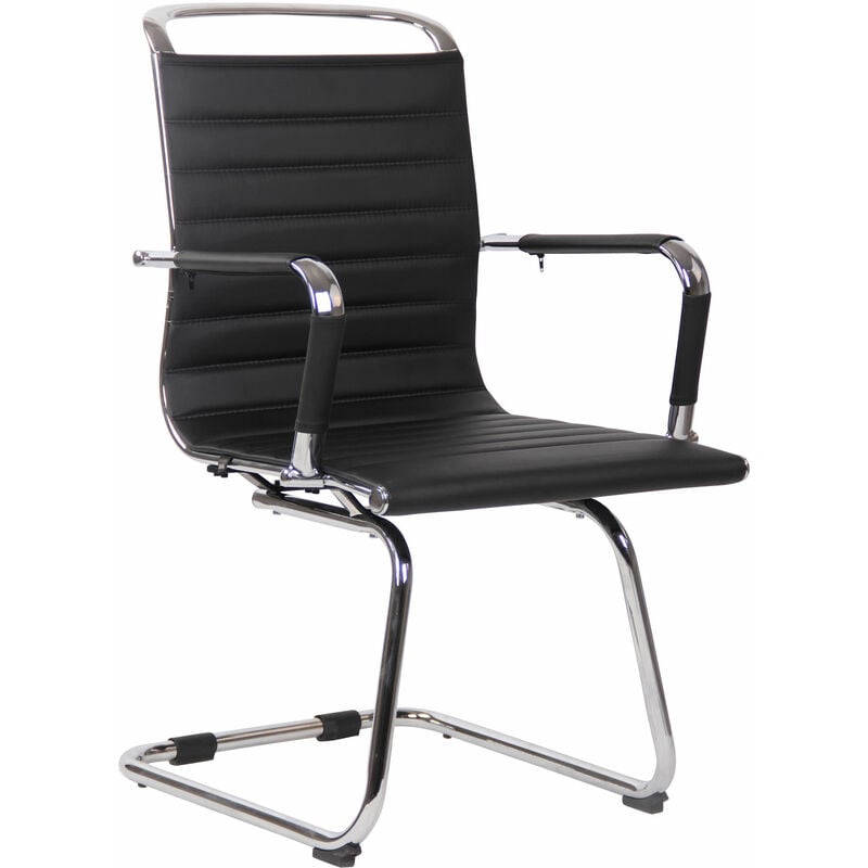 foto del prodotto clp sedia cantilever balve in similpelle o vera pelle nero finta pelle