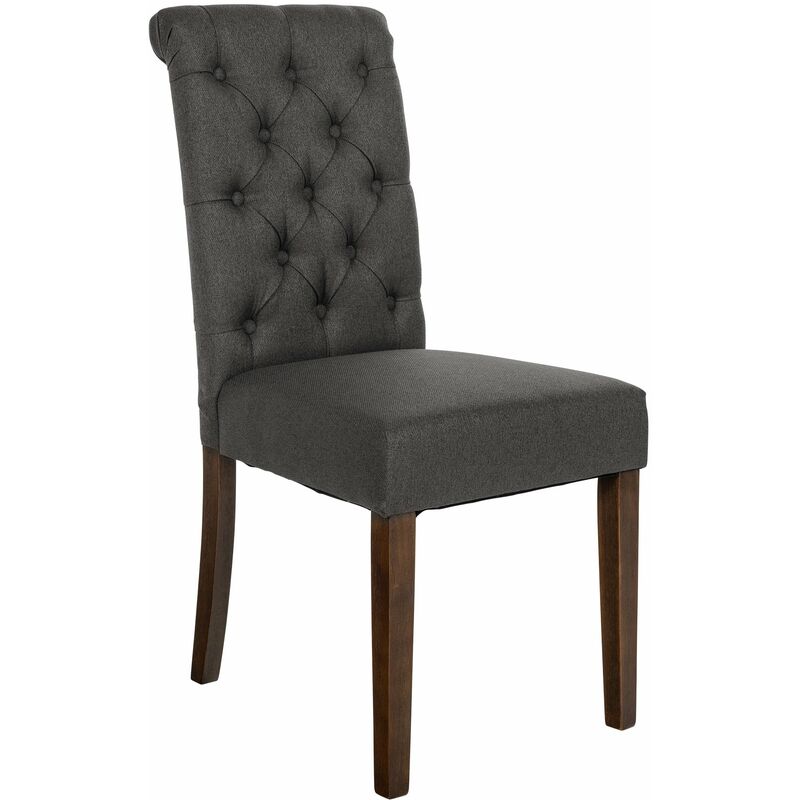 foto del prodotto clp sedia da cucina lisburn design chesterfield grigio scuro tessuto