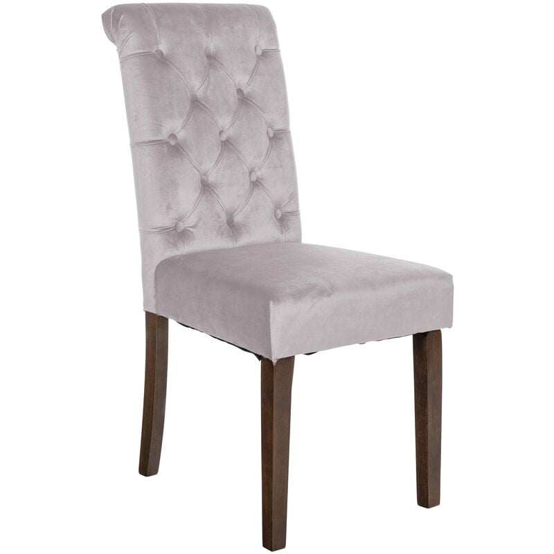 foto del prodotto clp sedia da cucina lisburn design chesterfield grigio velluto
